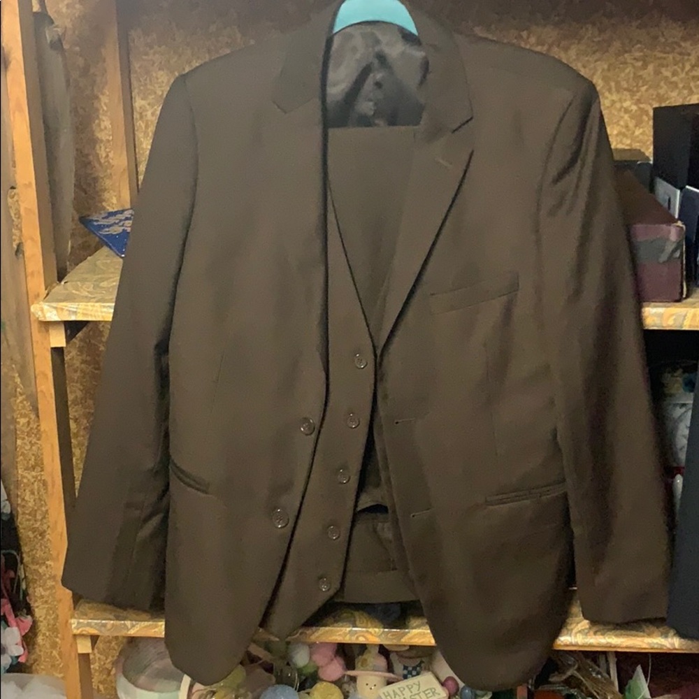 Alain Dupetit Brown 3 Piece Suit